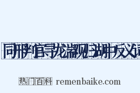同邢判官寻龙湍观归湖中反义词是什么意思的图片